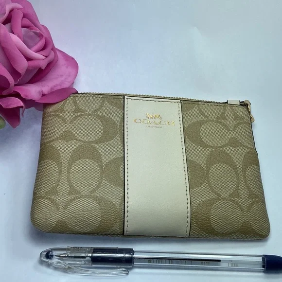 Coach Wristlet Corner Zip  In Signature Canvas - Picture 10 of 10